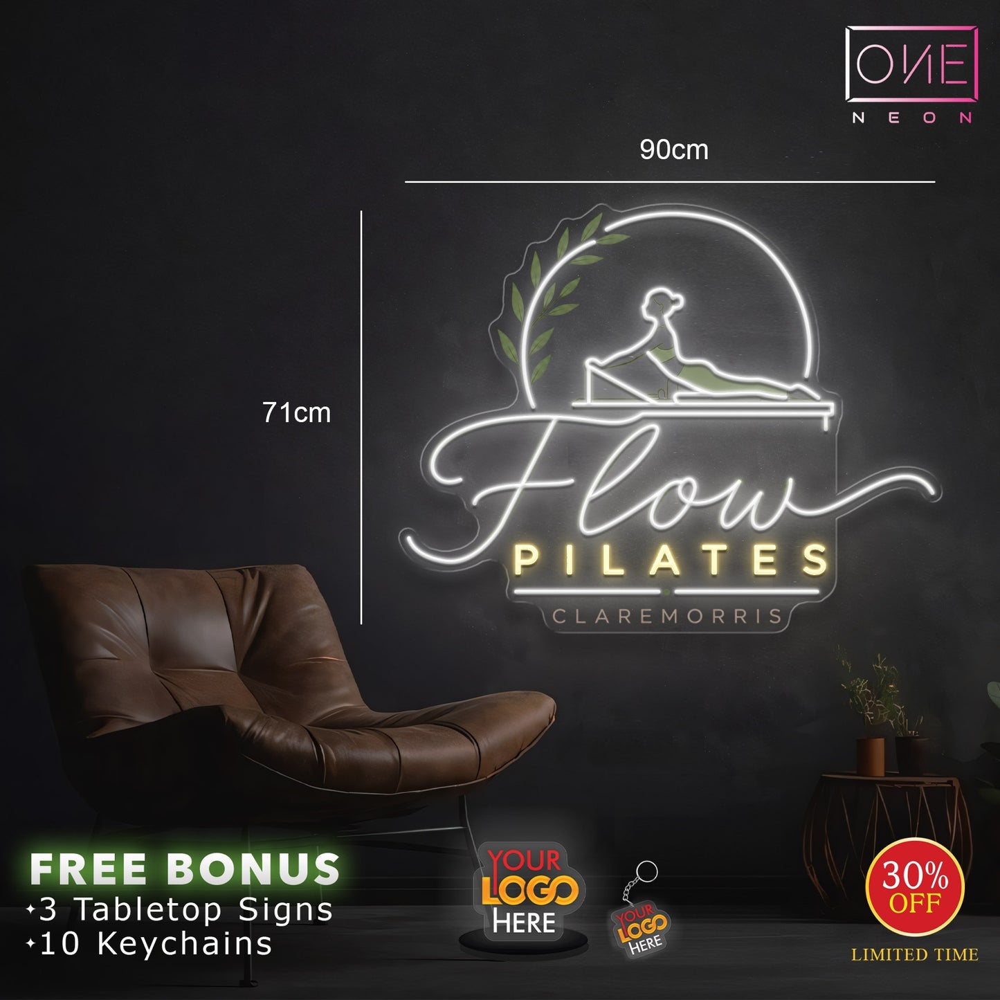 Enseigne néon LED Motif rose tatouage