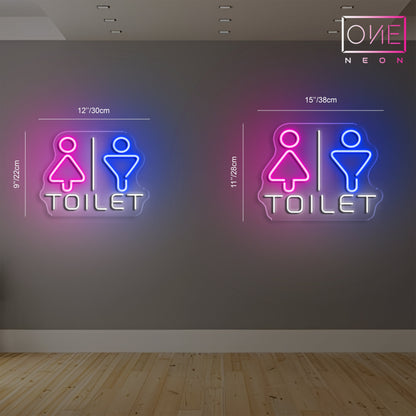 Enseigne néon LED Toilettes