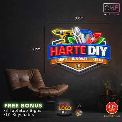 HARTE DIY | LED Neon Sign (20 keychains + 5 tabletops)